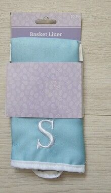Monogram 'S' Aqua Basket Liner